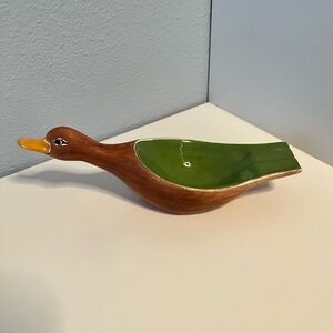 Mallard Duck Vintage Ceramic Ashtray / Trinket Holder 10” Long